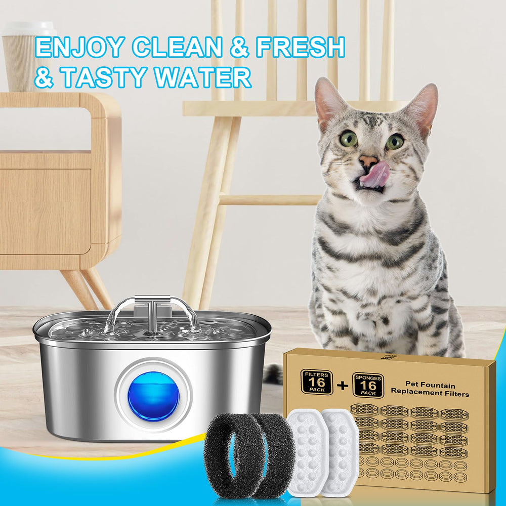 WEIKEY water level window cat fountain helps monitor water level at a glance