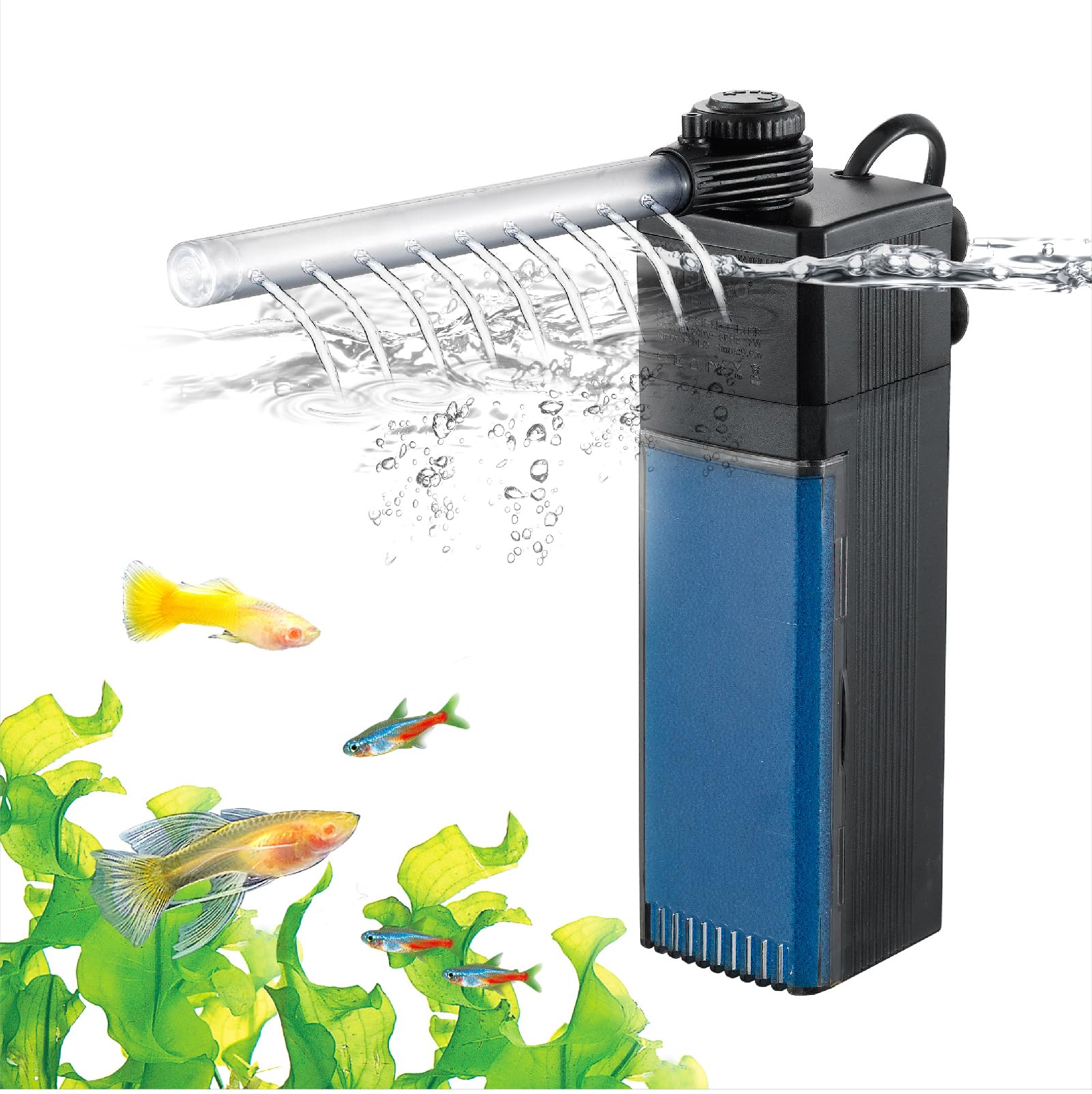 Weipro TE-100 filter media box showing three media options for clearer water