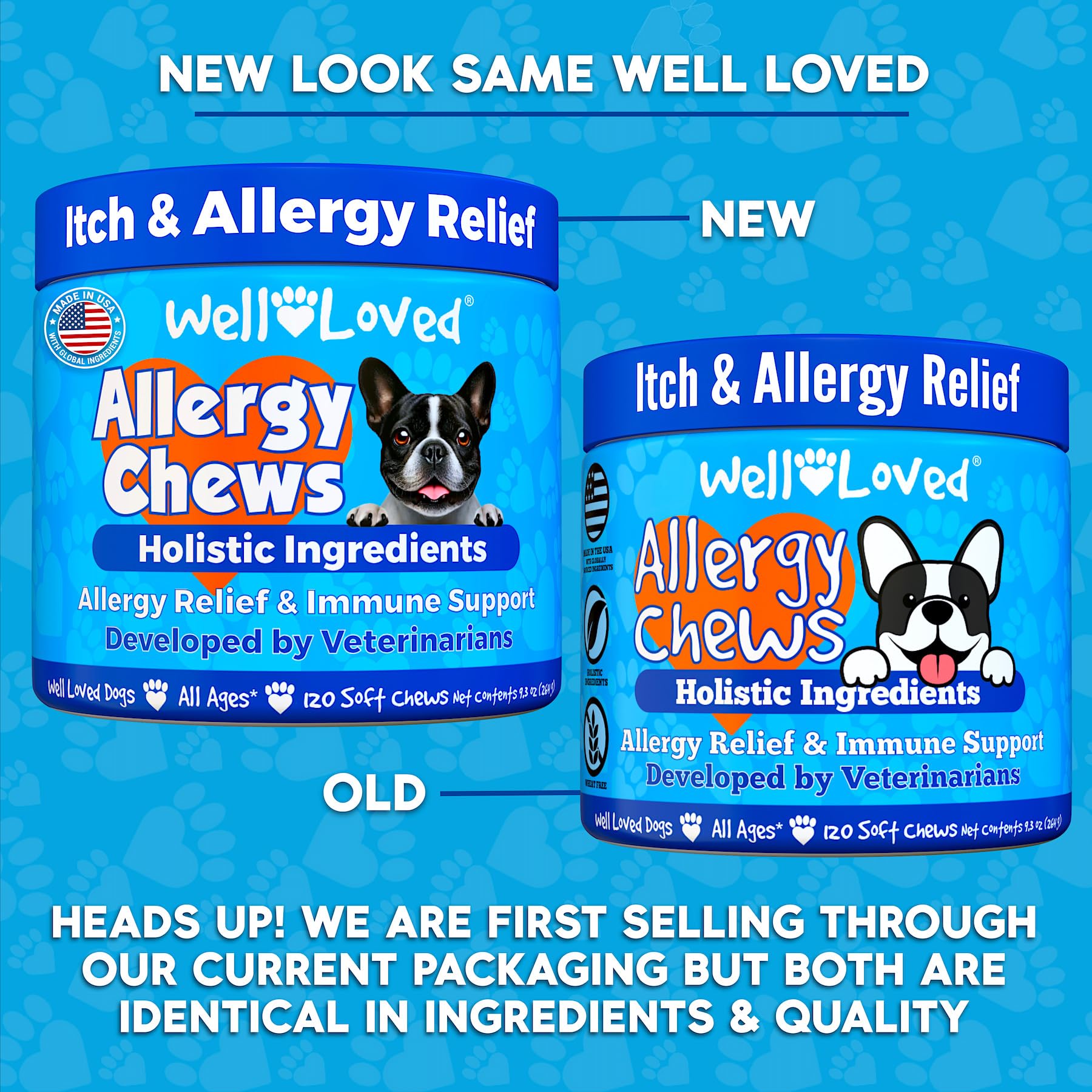 Dog happily enjoys Well Loved Allergy Chews as a treat.