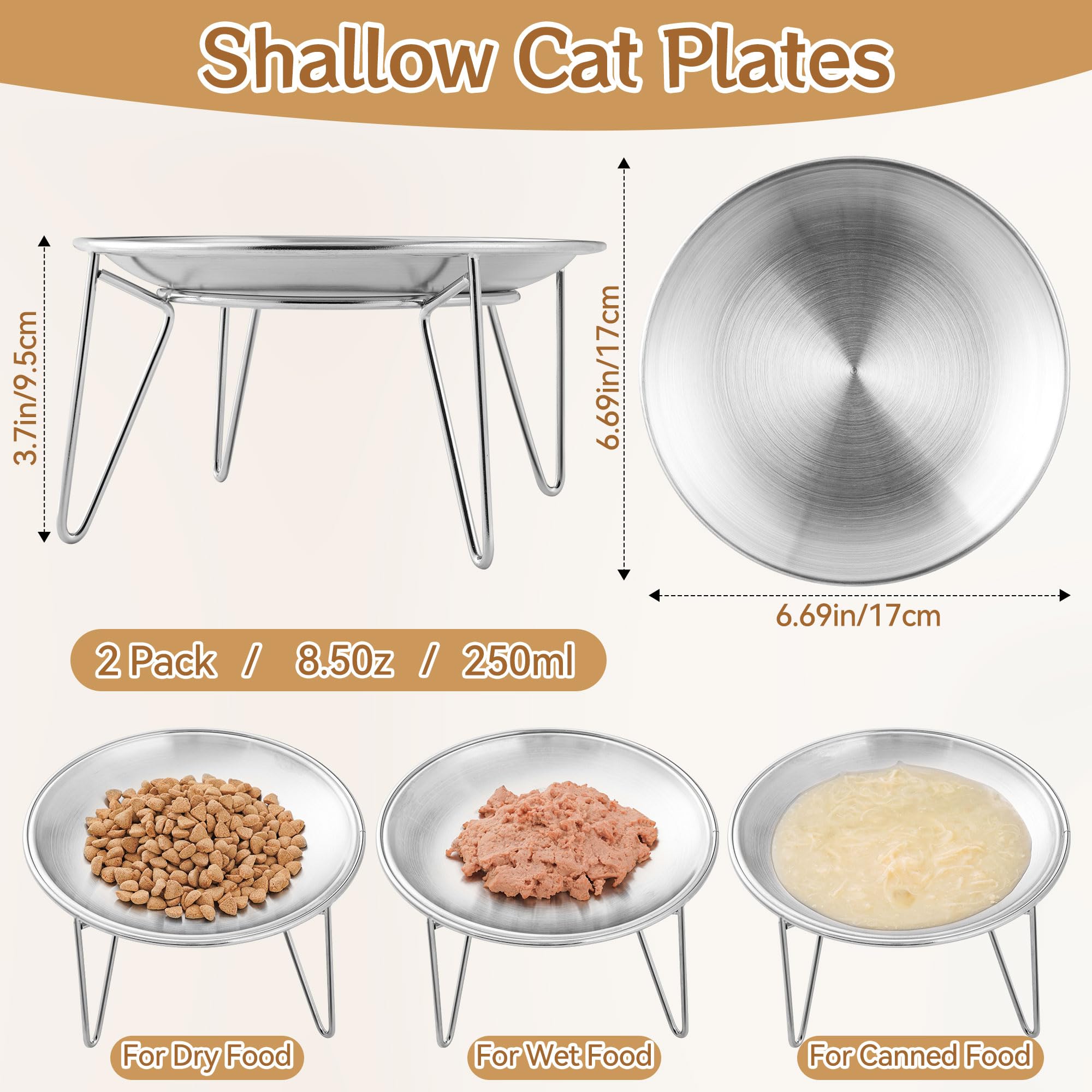 Wellbro 8.5 oz capacity bowls suitable for small pets