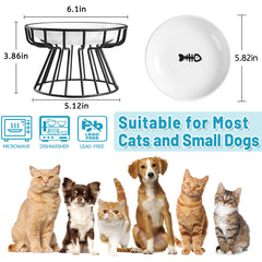 Wellbro paw-print ceramic cat bowl adds cute decor while supporting comfortable dining.