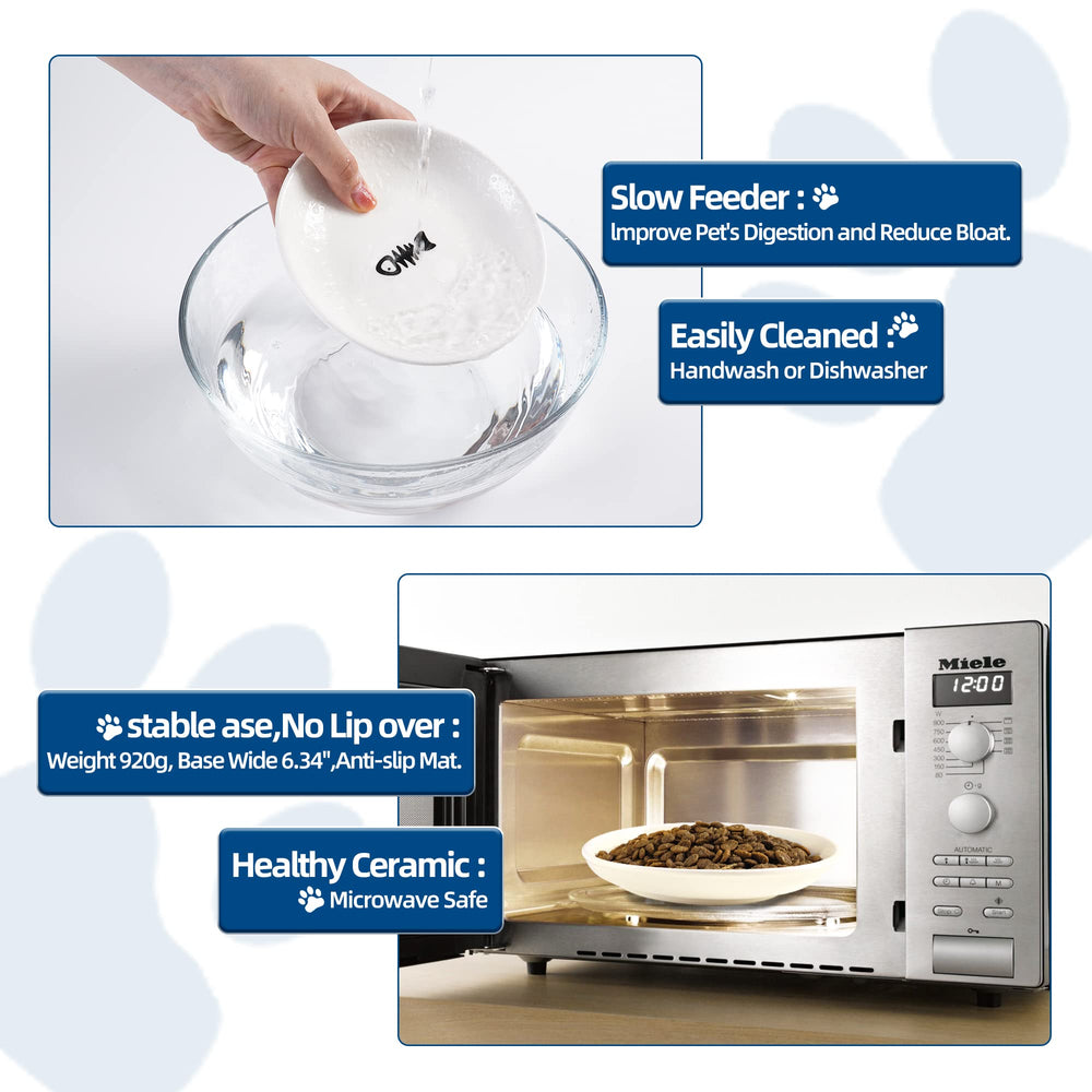 Wellbro ceramic bowls are 6-inch diameter and 1 inch high for compact sizing