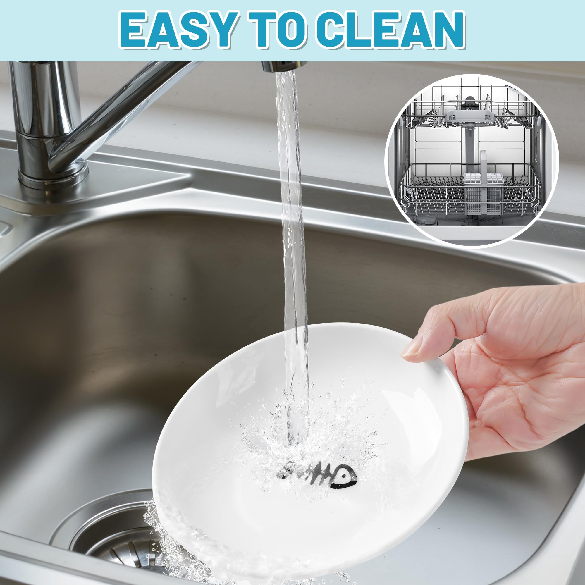 Wellbro dishwasher-safe bowls pair with rust-resistant stand for convenient maintenance.