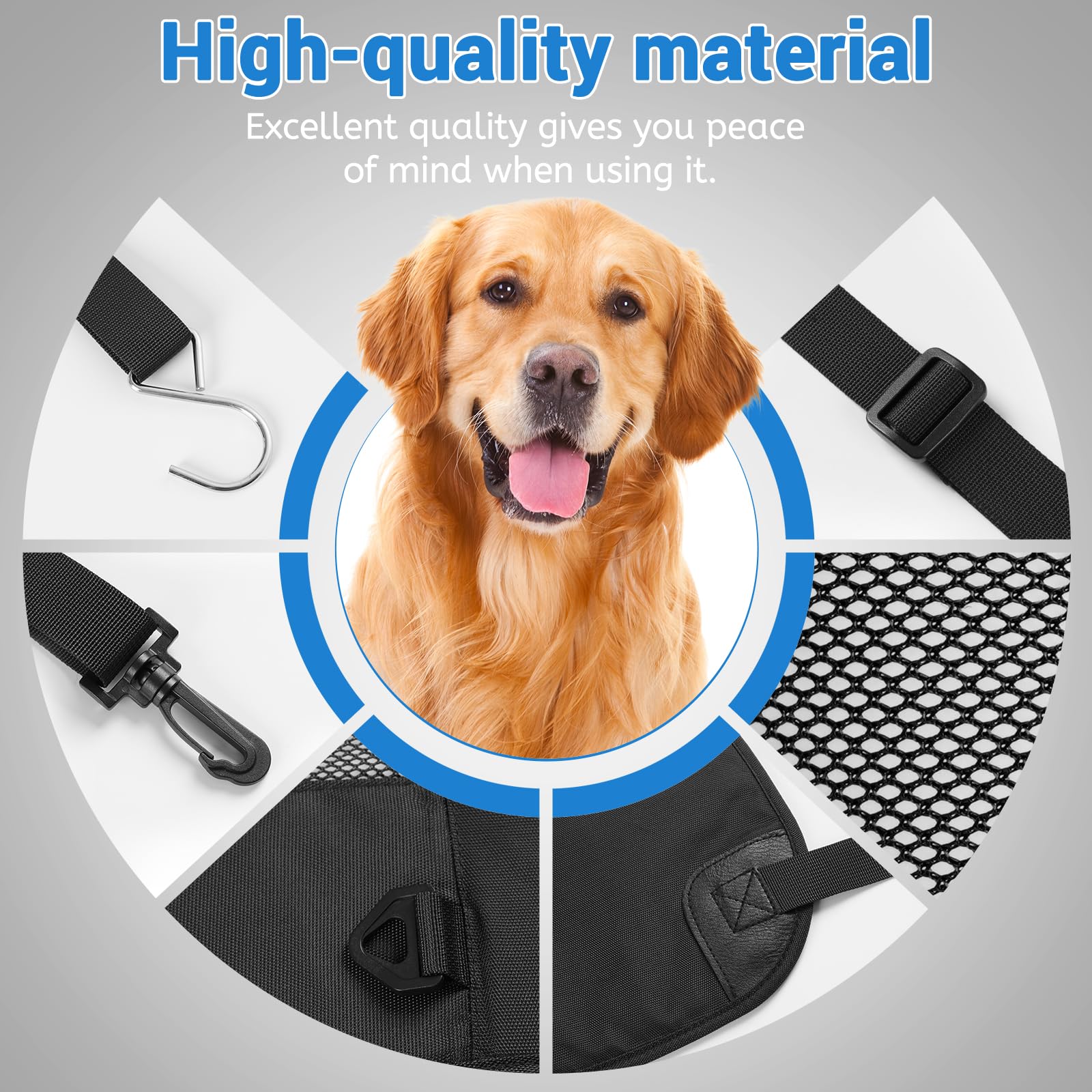 Wellbro dog car barrier airflow window enhances cabin ventilation.