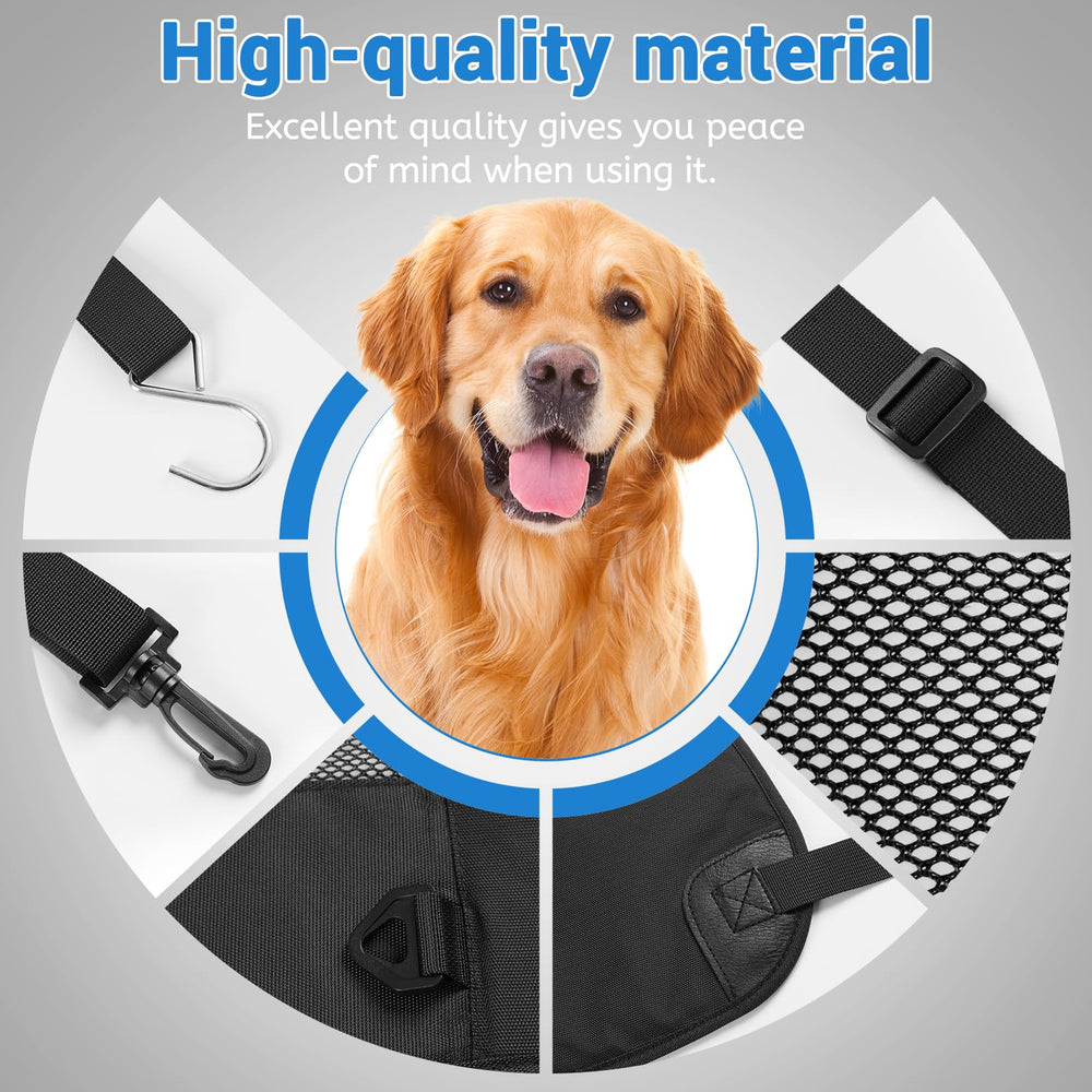 Wellbro dog car barrier airflow window enhances cabin ventilation.