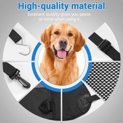 Wellbro dog car barrier airflow window enhances cabin ventilation.