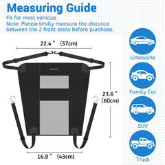 Wellbro dog car barrier double mesh windows keep pet visible and comfortable.