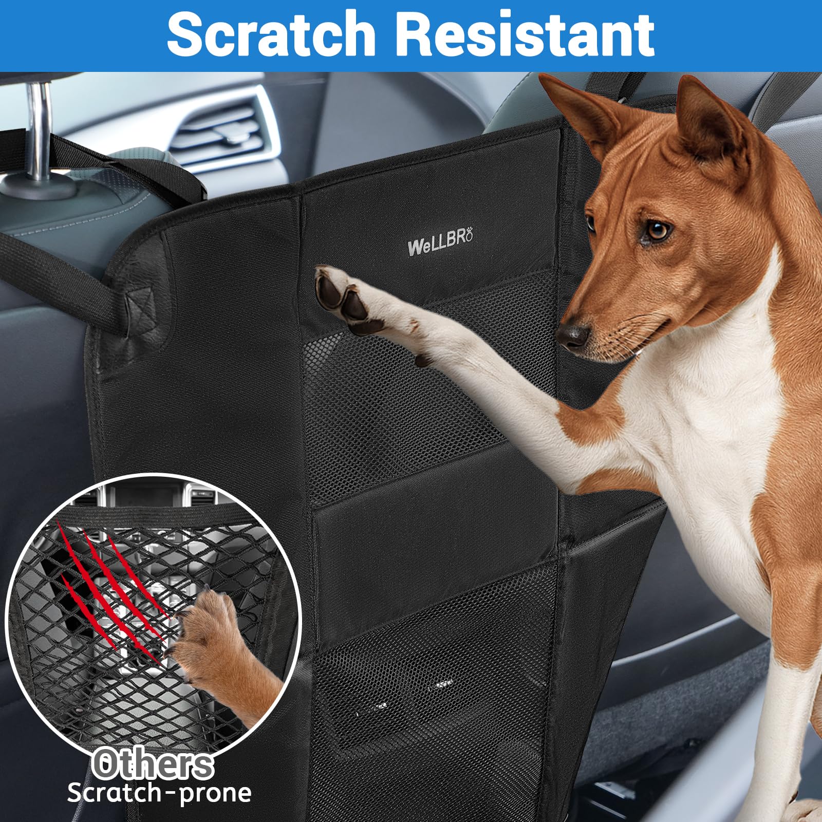 Wellbro dog car barrier folded storage for compact packing.