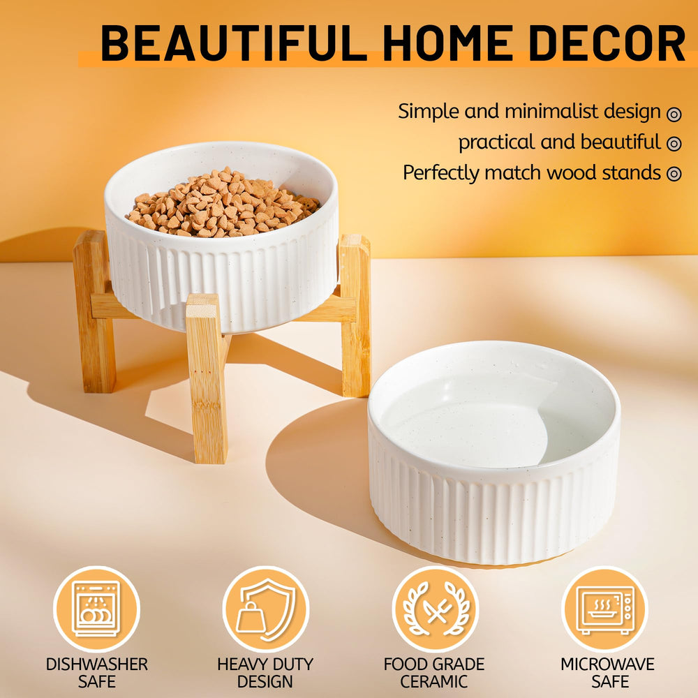 Wellbro modern white design complements kitchens while pets dine.
