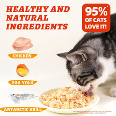 Wellix freeze-dried egg yolk chicken powder on kibble adds crunch and texture.