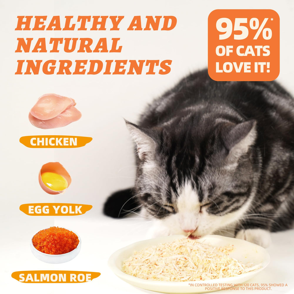 Wellix freeze-dried egg yolk ingredient close-up highlighting high-protein ingredient for cats.