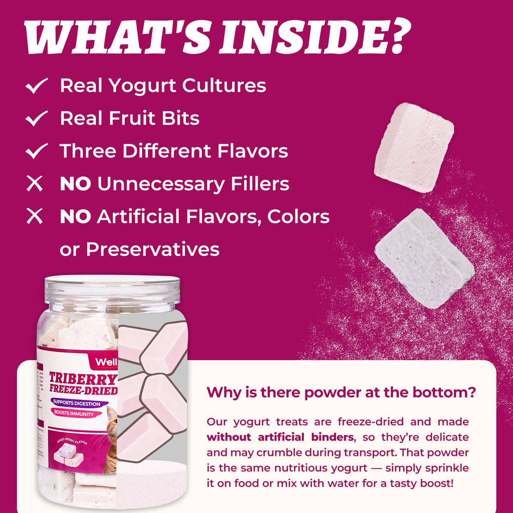 Wellix fruit mix of strawberry, blueberry, cranberry adds flavor and natural antioxidants.