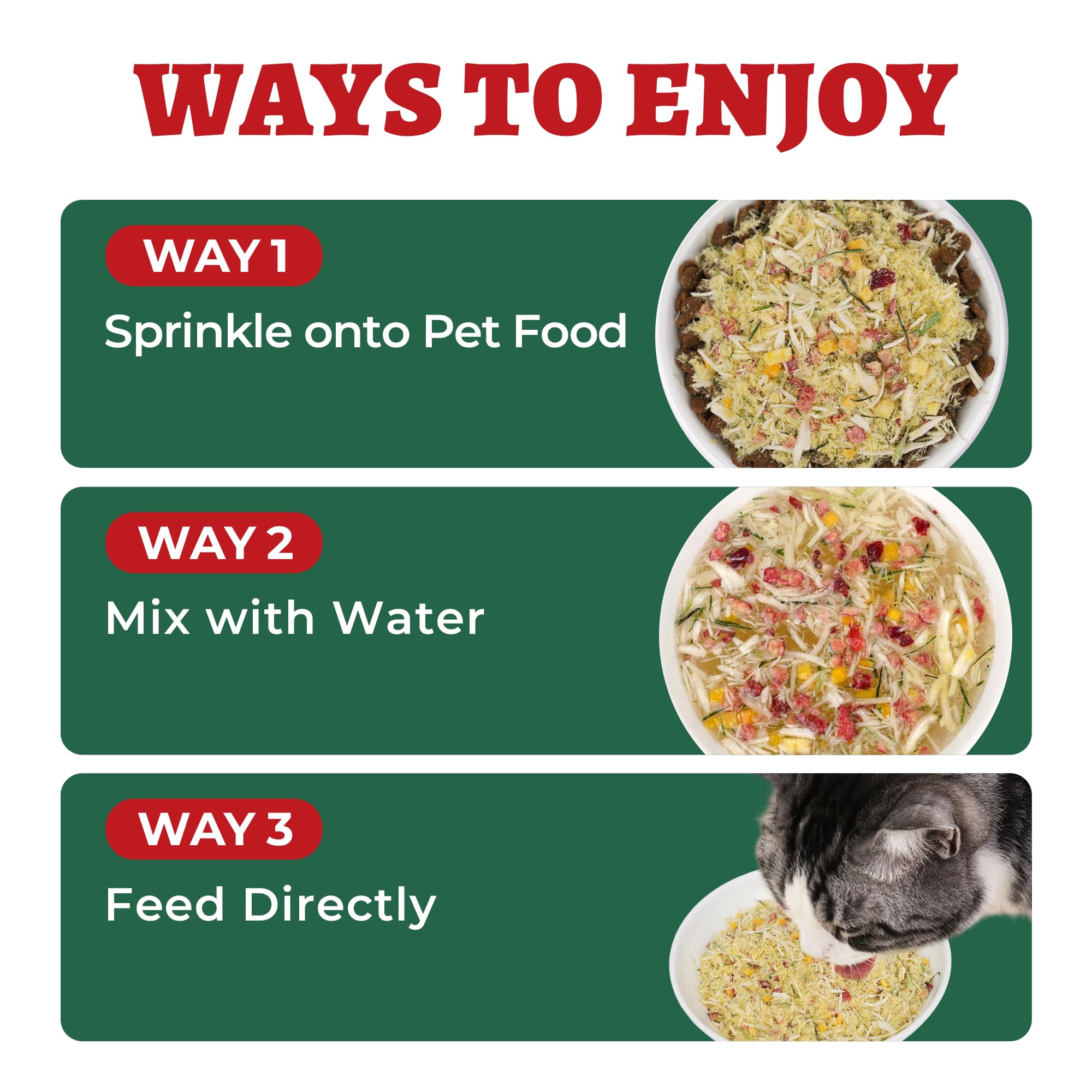 Wellix illustration of rehydrating treats before mixing with meals