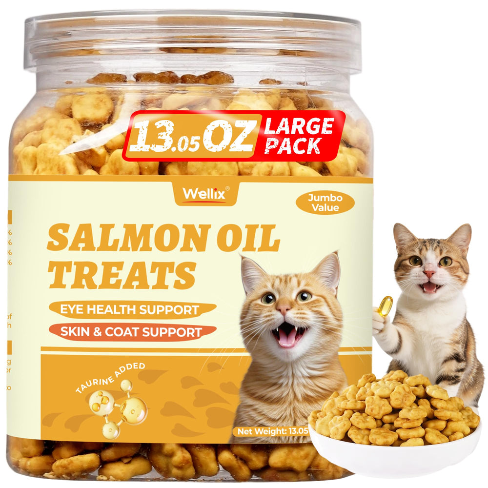 Wellix salmon-oil-crunchy-cat-treats: tasty texture ideal for training sessions