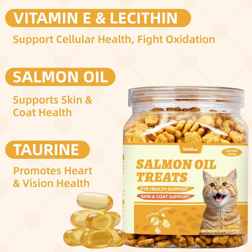 Wellix skin-coat-supplement-cat-treats: nourishes fur and skin while satisfying cravings