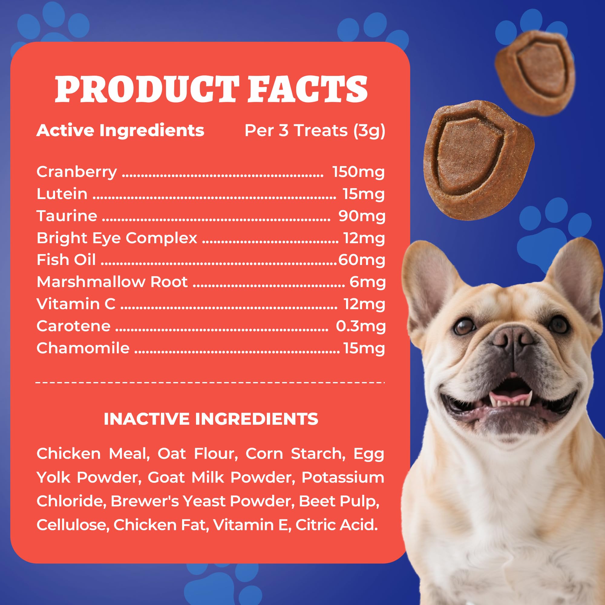 Wellix tear stain support bites for white dogs image emphasizes tear management potential.