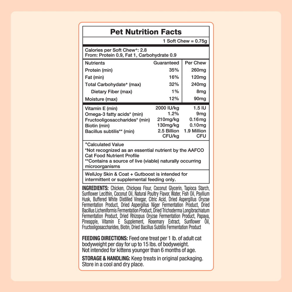 GutBoost biotic blend in every bite supports gut balance for cats.