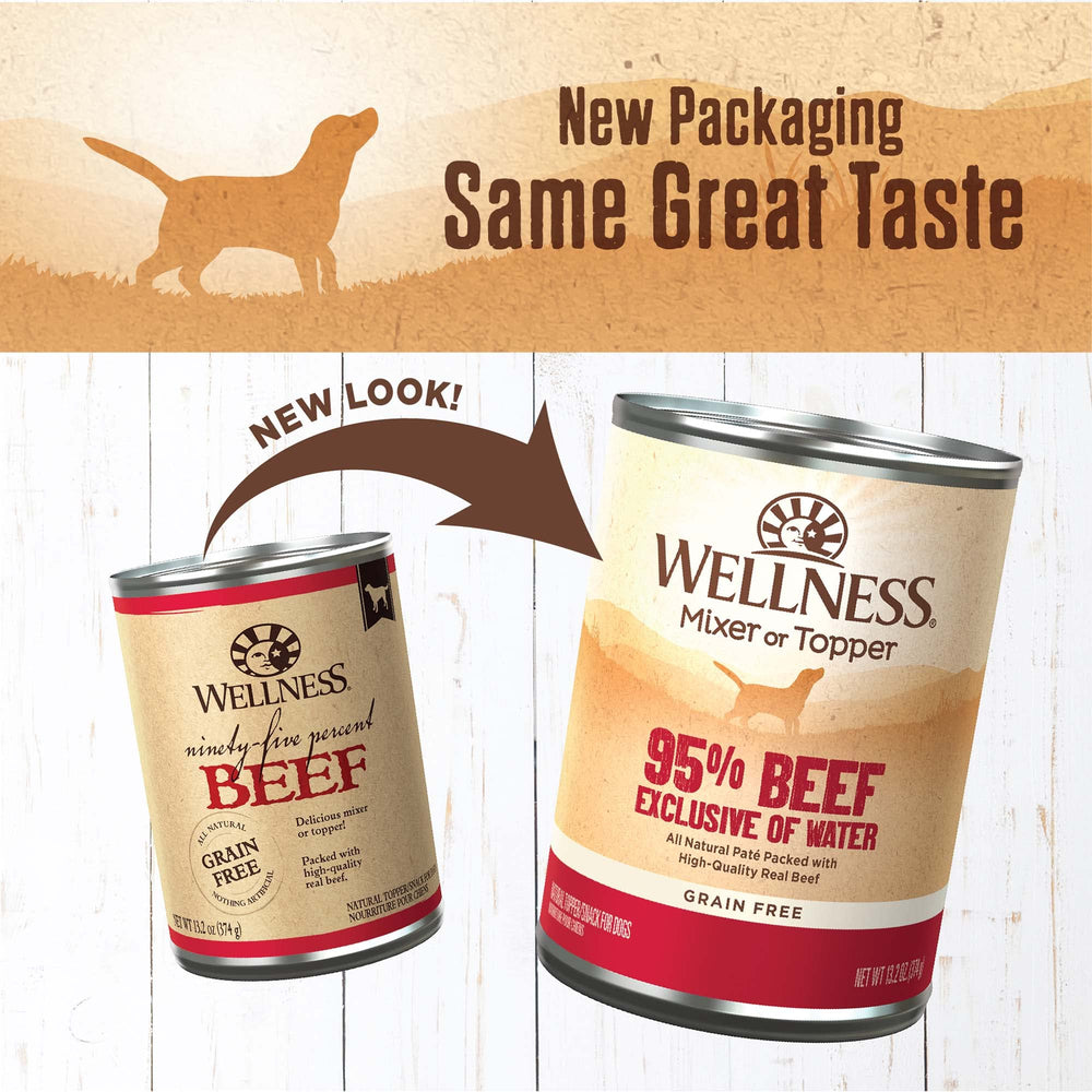 Wellness 95% Beef Pate smooth texture, ideal for picky eaters.