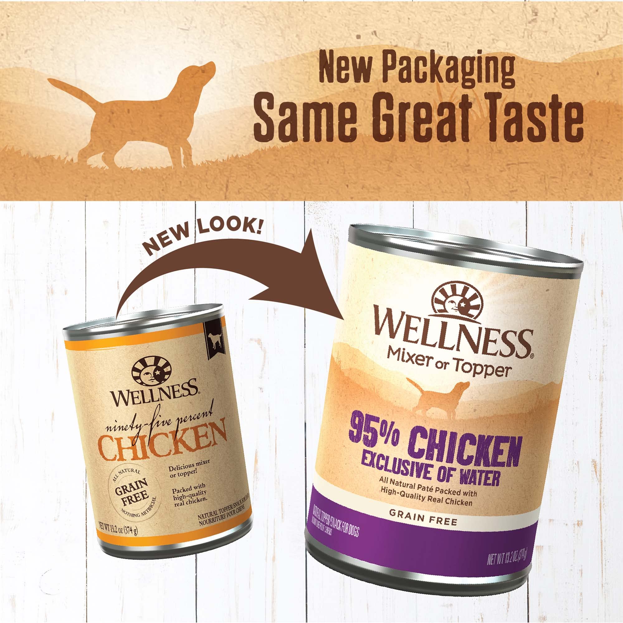 Pouring Wellness 95% Chicken Pate from can as a meal topper.