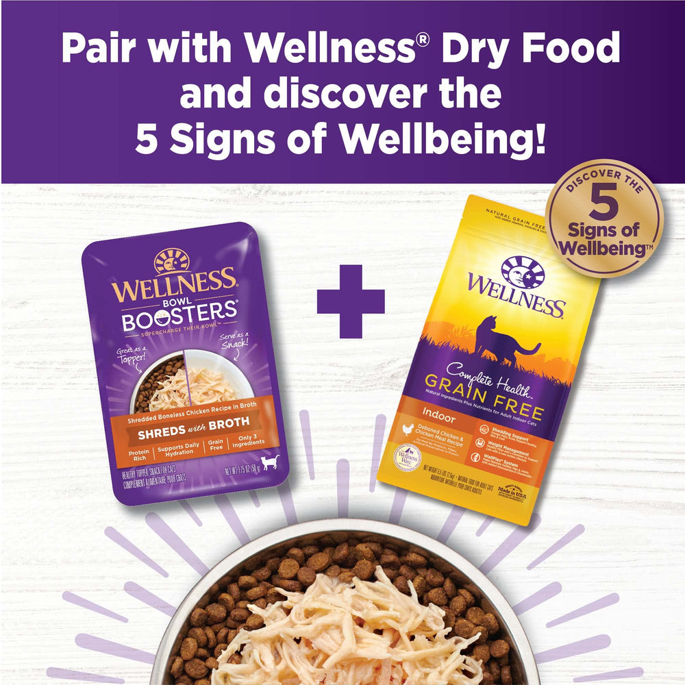 Wellness Bowl Boosters cat-enjoying-topper for a tasty treat