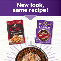 Shredded protein and veggie bits in Simply Shreds for canine meals
