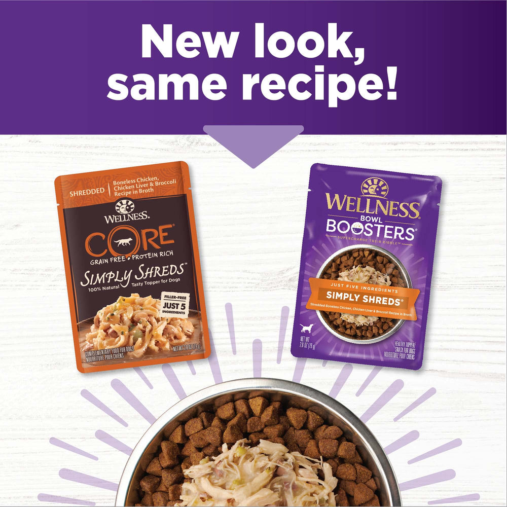 Diced broccoli and protein bits in Wellness Bowl Boosters Simply Shreds