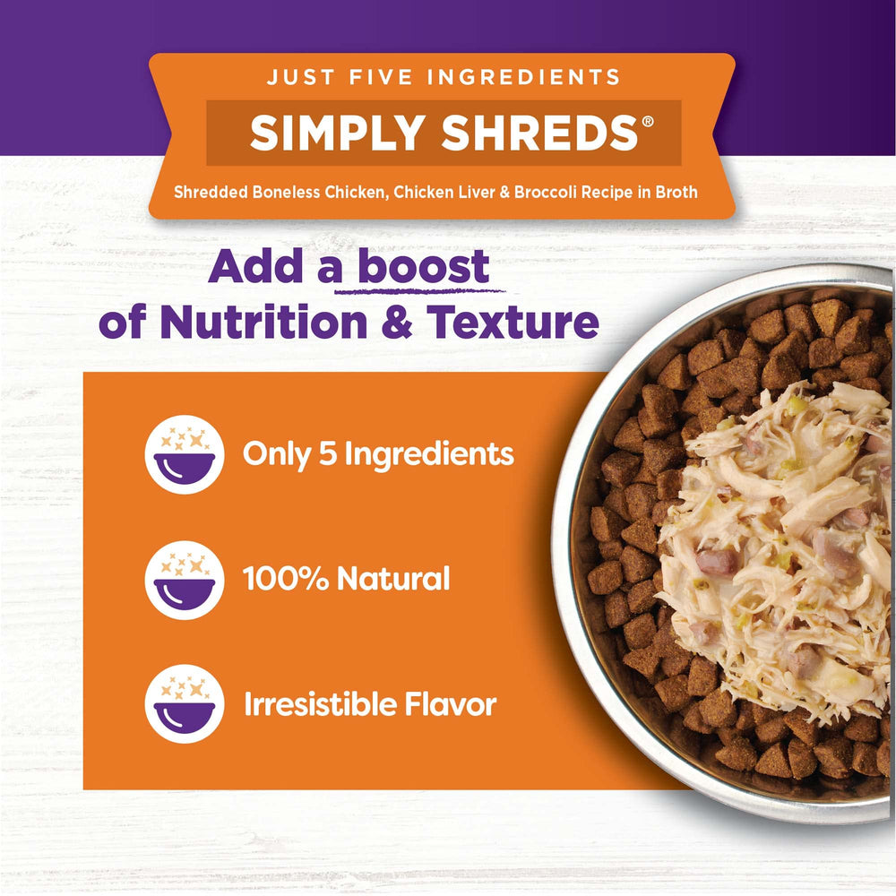 Easy-open pouch from Wellness Bowl Boosters Simply Shreds