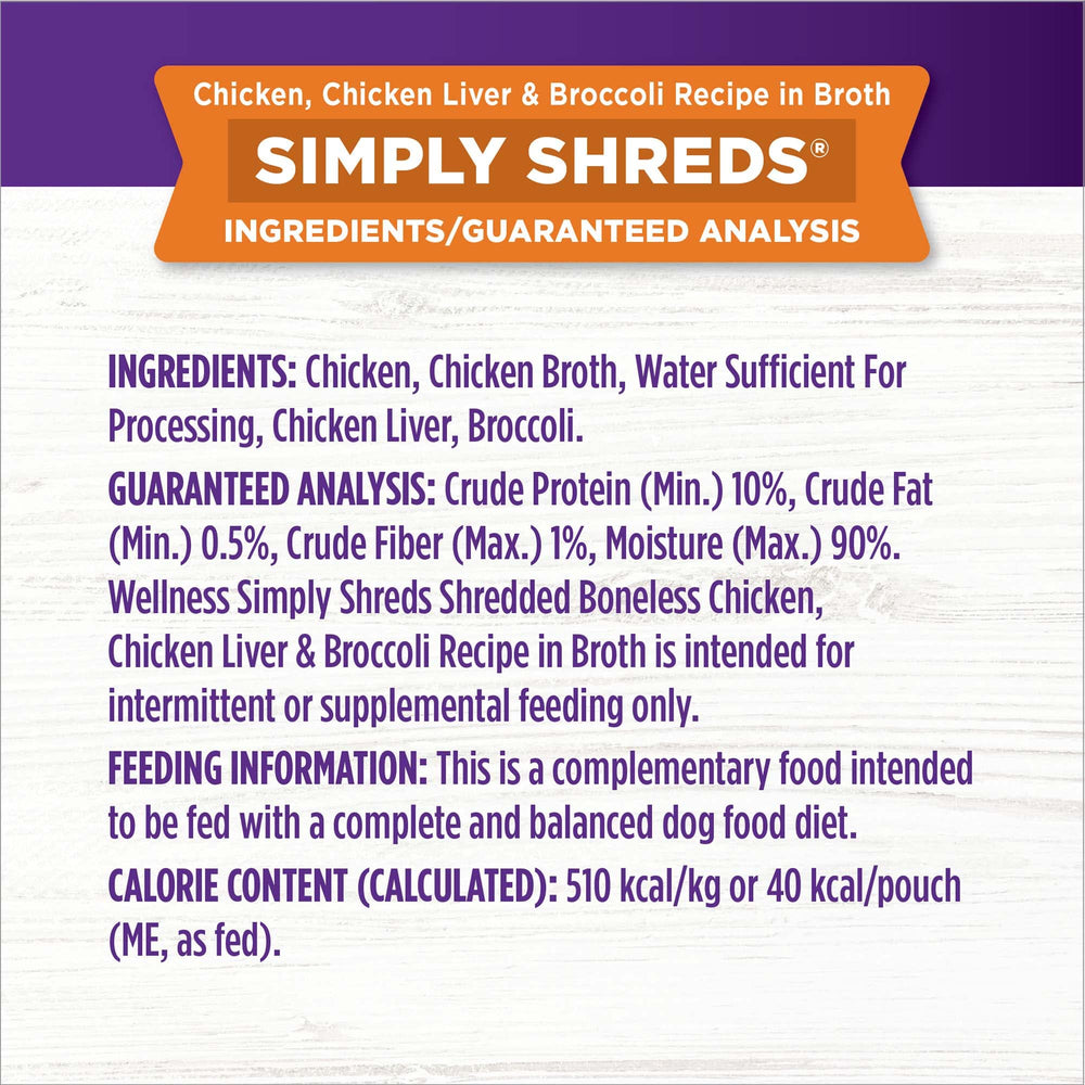 Label highlights grain-free, no corn/wheat/soy and simple ingredients
