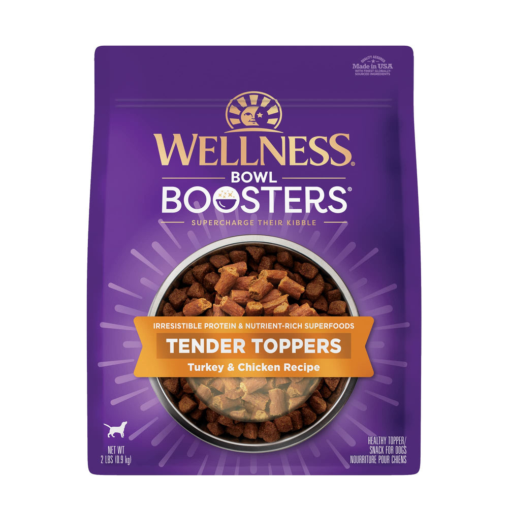 Wellness Bowl Boosters Tender Toppers packaging shows the grain-free topper for meals