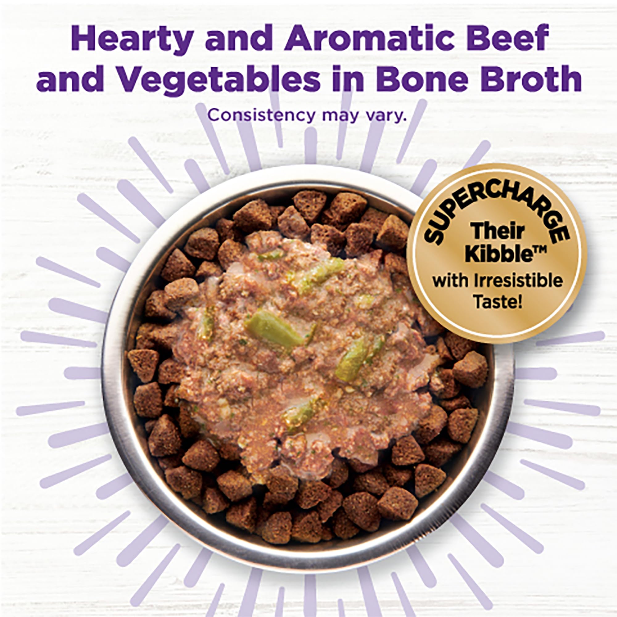 Close-up of Wellness Bowl Boosters beef chunks for tender texture