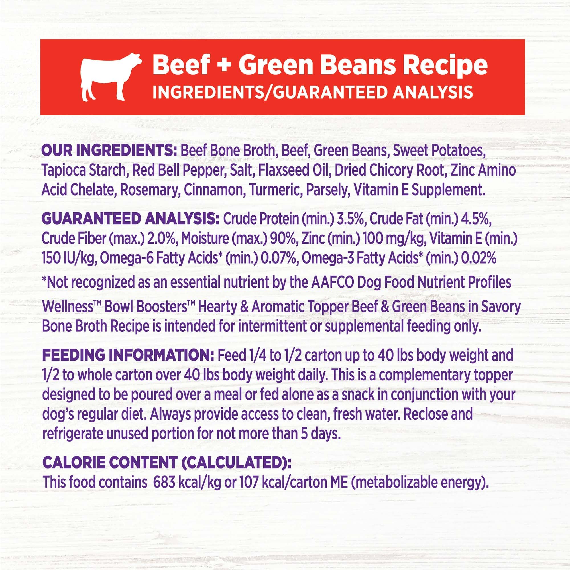 Grain-free Wellness Bowl Boosters formula with beef and vegetables