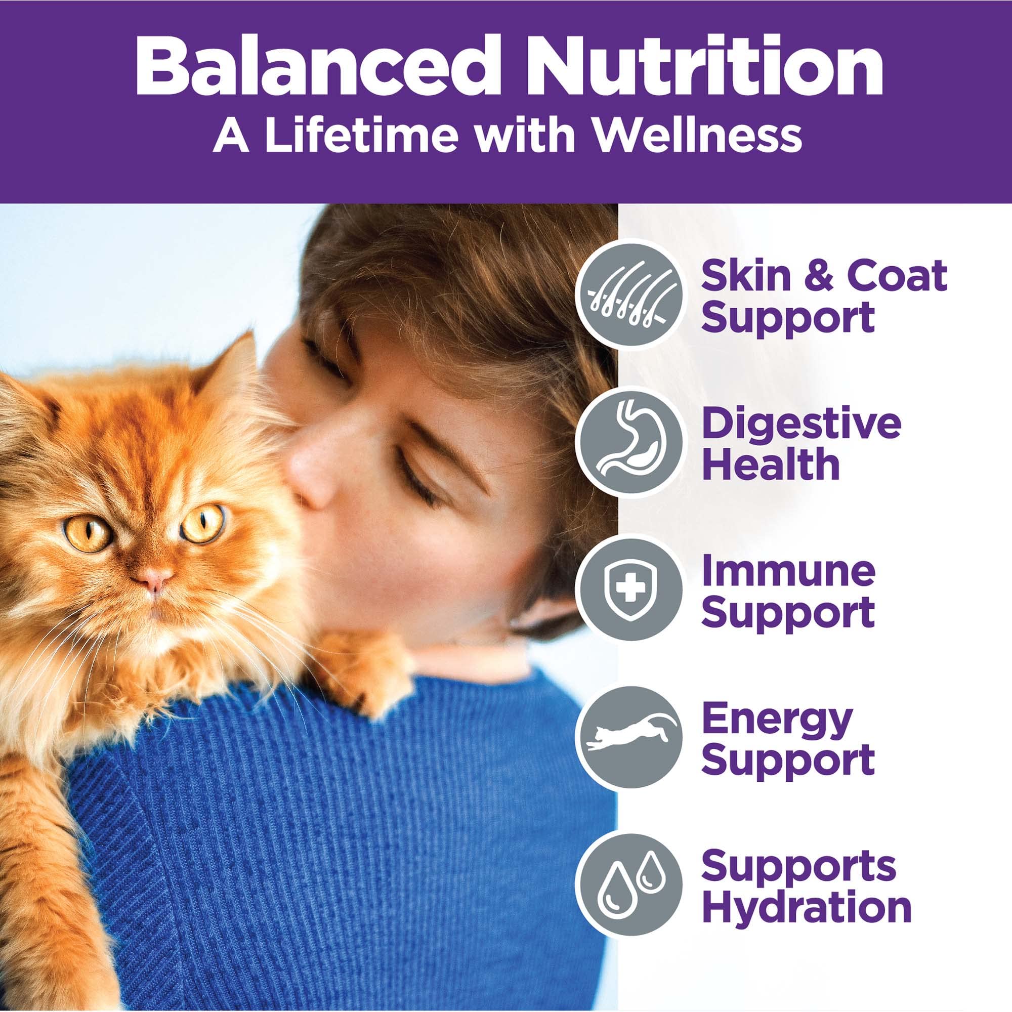 Wellness Cat Serving Bowl highlights ready-to-use meals at mealtime.