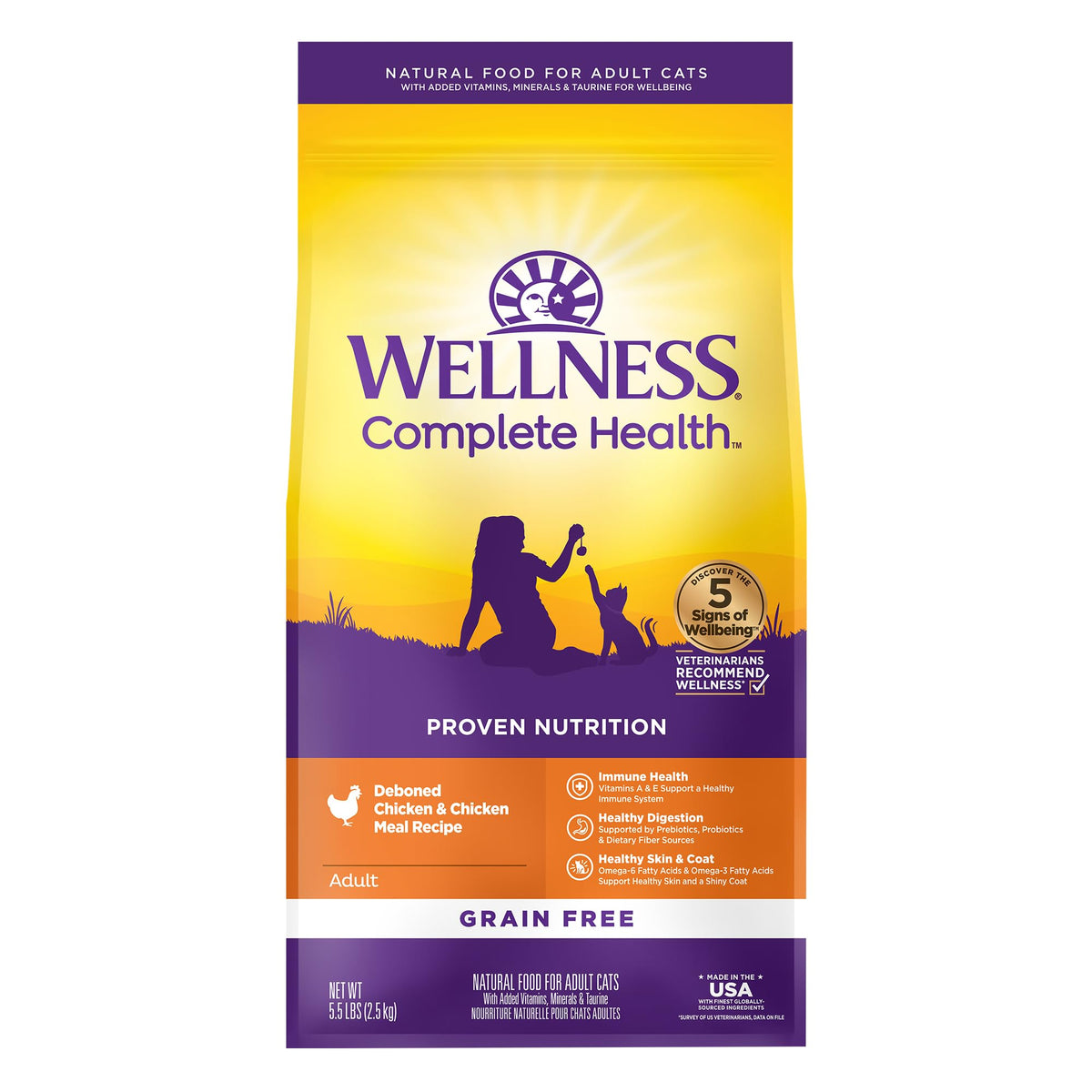 Wellness Complete Health cat food with deboned chicken for energy
