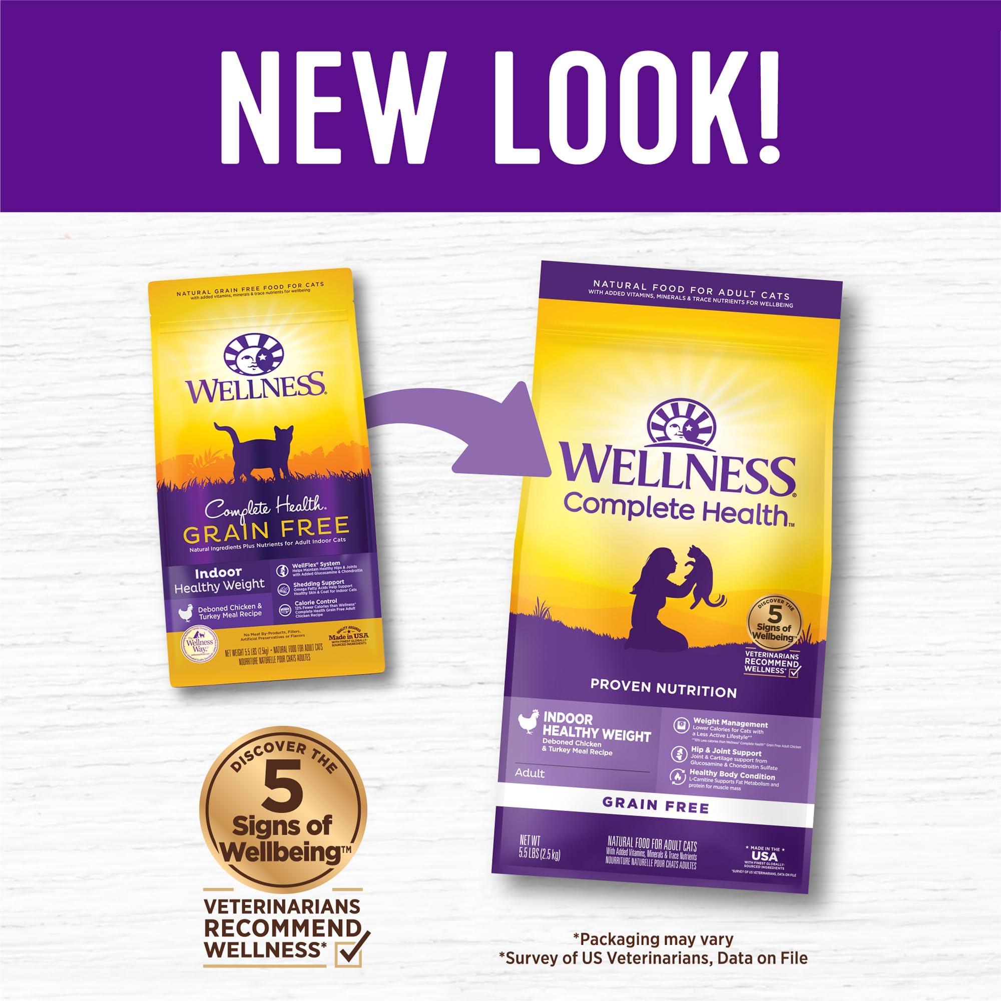 Wellness Complete Health chicken and turkey recipe kibble, protein-rich for indoor cats