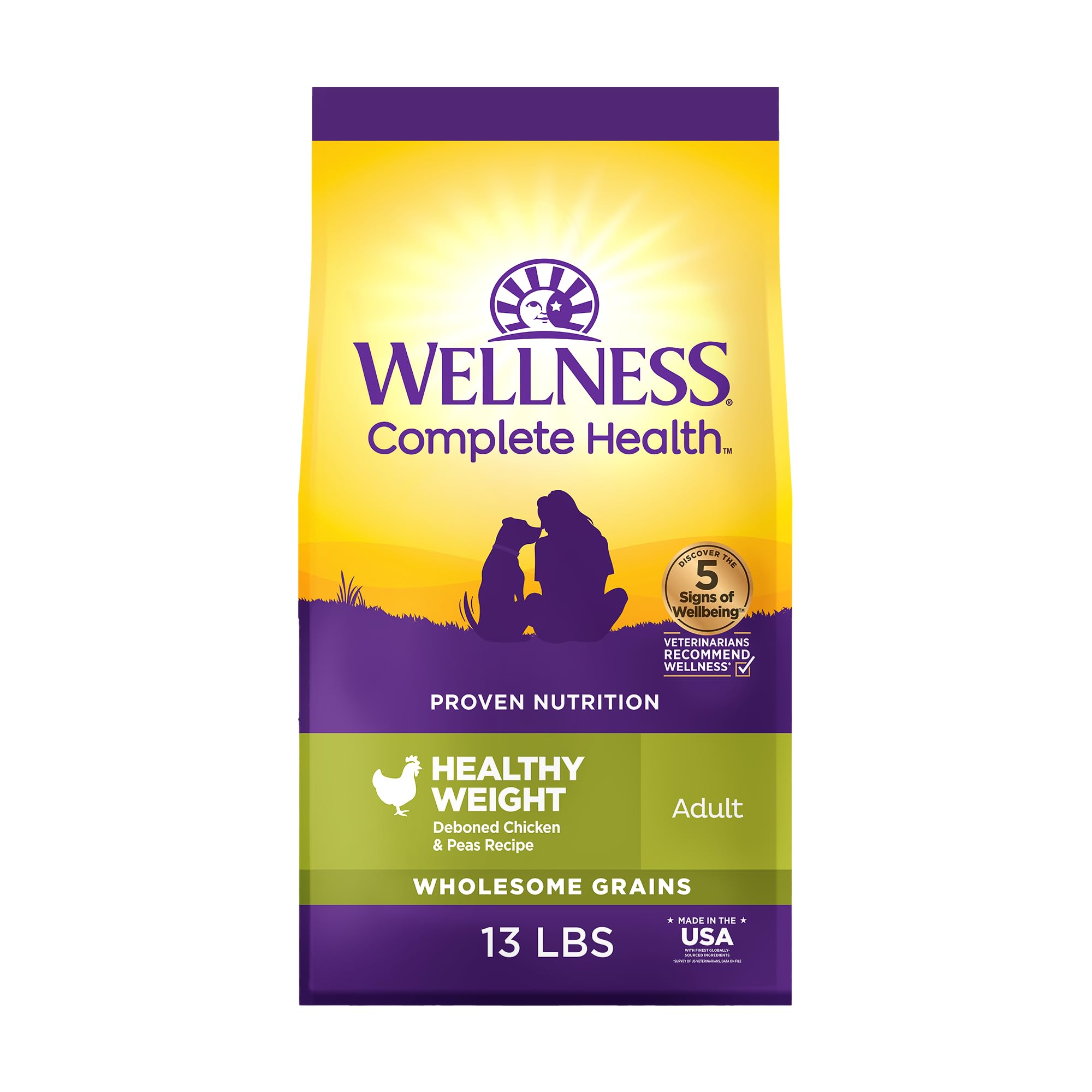 Wellness Complete Health dry dog food bowl serving supports daily nutrition