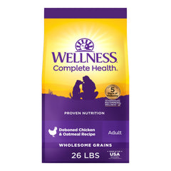 Wellness Complete Health dry dog food in a bowl for daily energy and digestion support