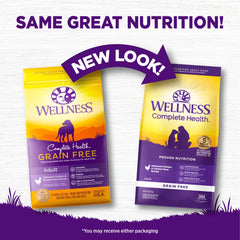 Wellness Complete Health chicken ingredient chart highlights natural, grain-free formula for wholesome meals.