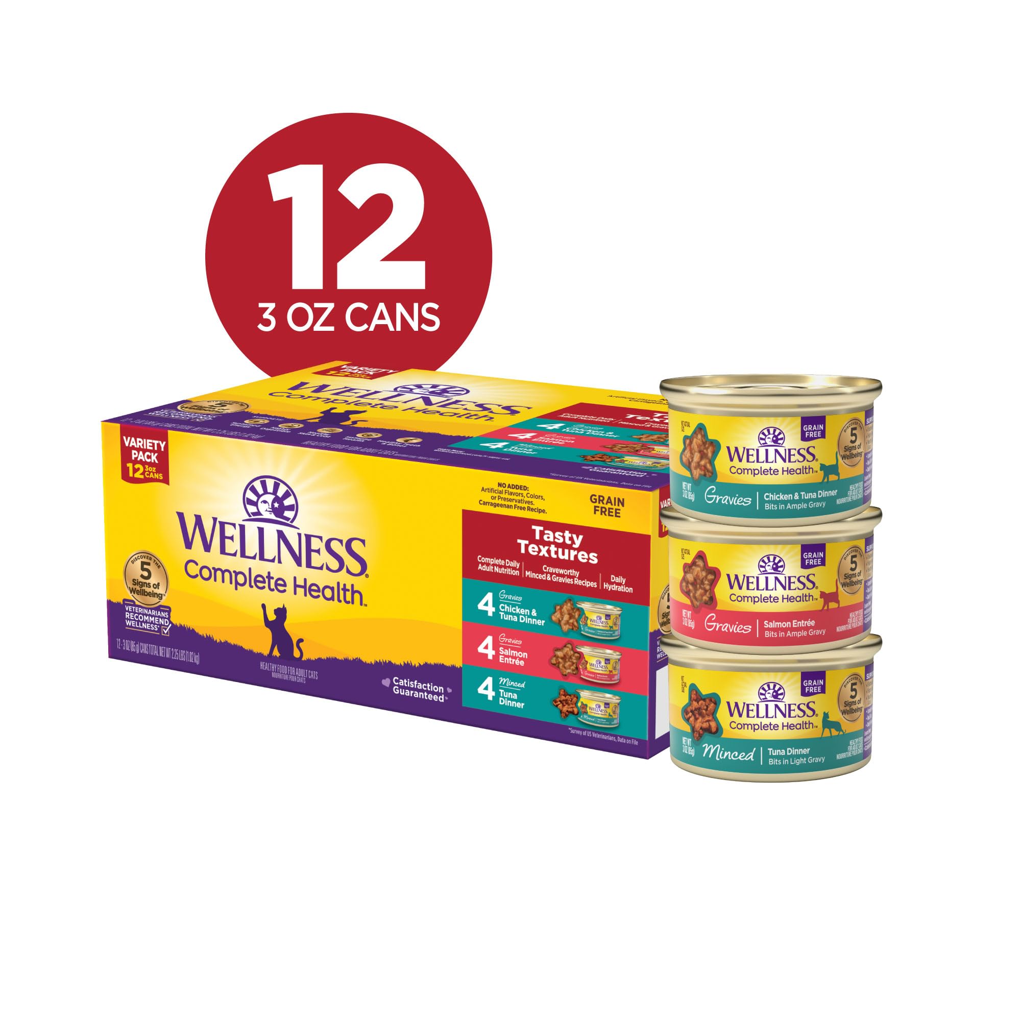 Wellness Complete Health gravies-chicken-tuna can, high-protein texture for daily nutrition