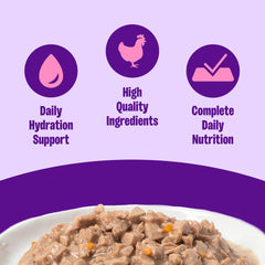 Wellness Complete Health Gravies tuna entree image, protein-rich formula for adult cats