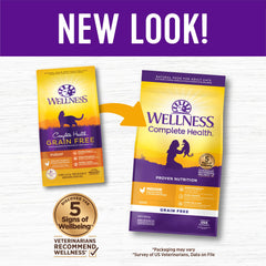Wellness Complete Health Indoor Cat Food Bag ready for steady meals for indoor cats