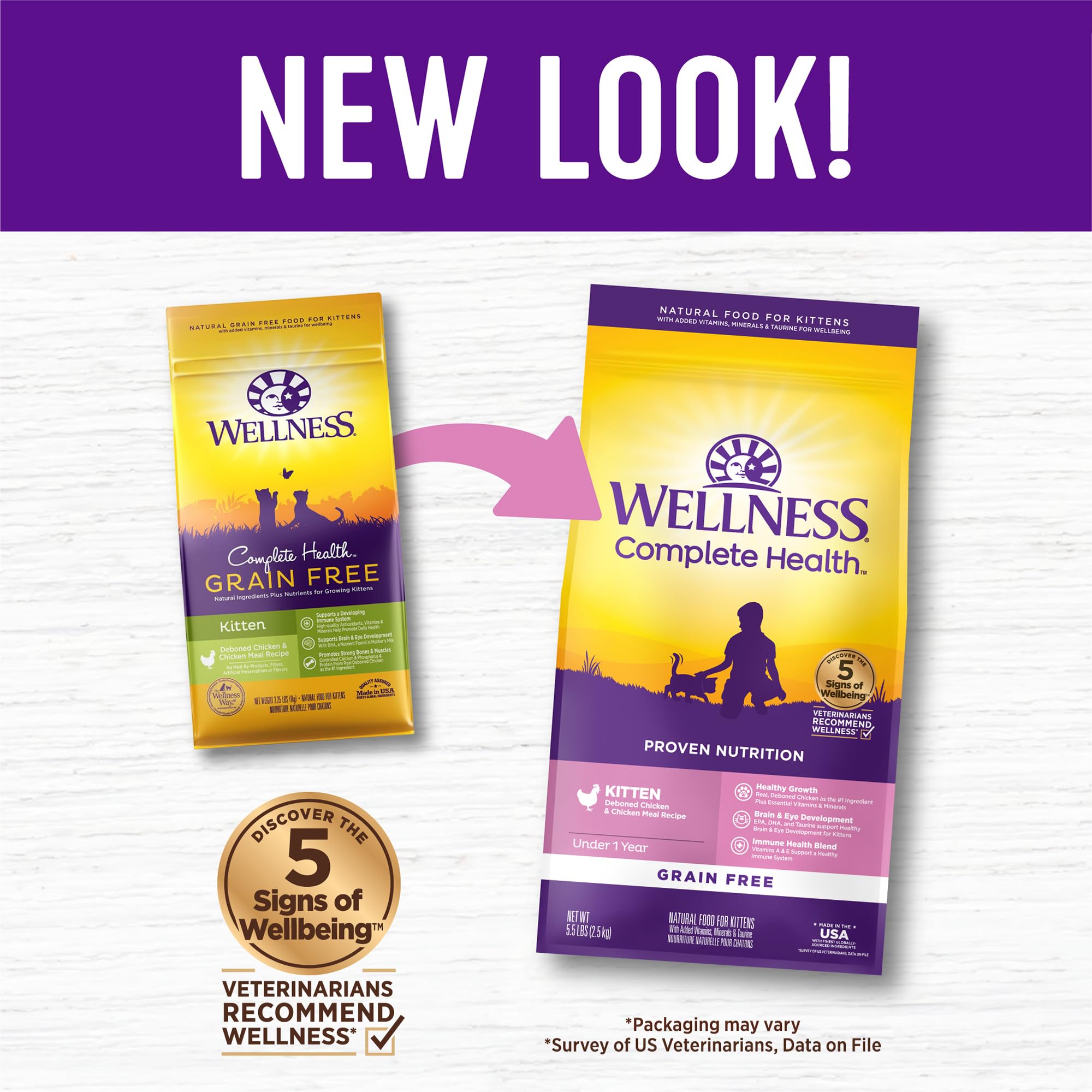 Wellness kitten kibble with DHA for brain development