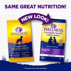 Wellness Complete Health large breed ingredients, real chicken for balanced meals