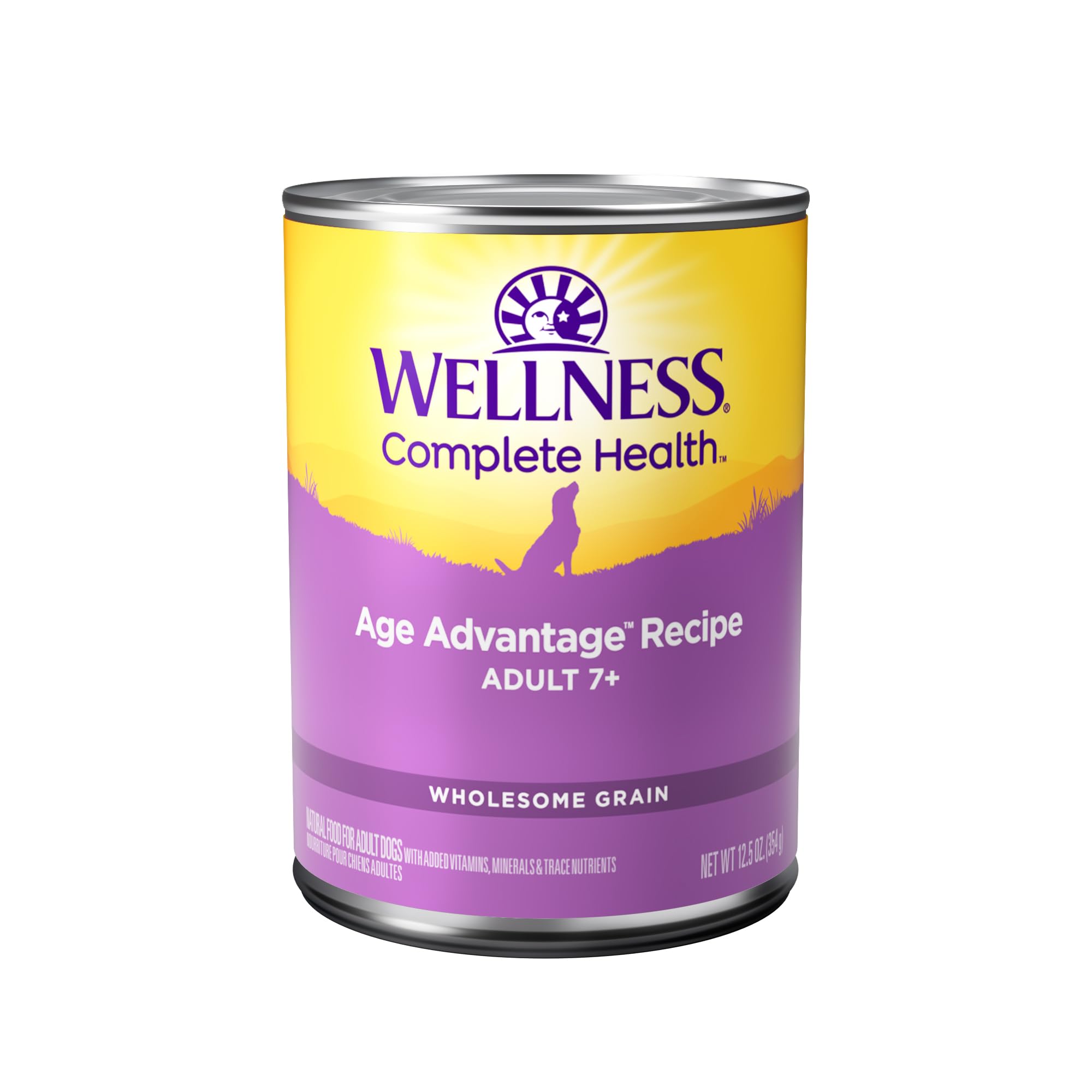 Wellness Complete Health Pate Age Advantage can front with chicken and sweet potato for balanced nutrition.