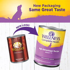 Wellness Complete Health Pate Age Advantage ingredients close-up showing real protein and vegetables.