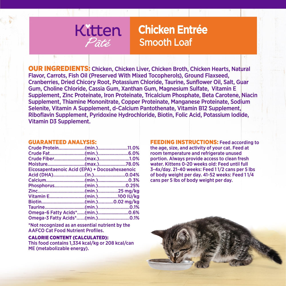 Fridge-ready Wellness kitten pate serving portion in container