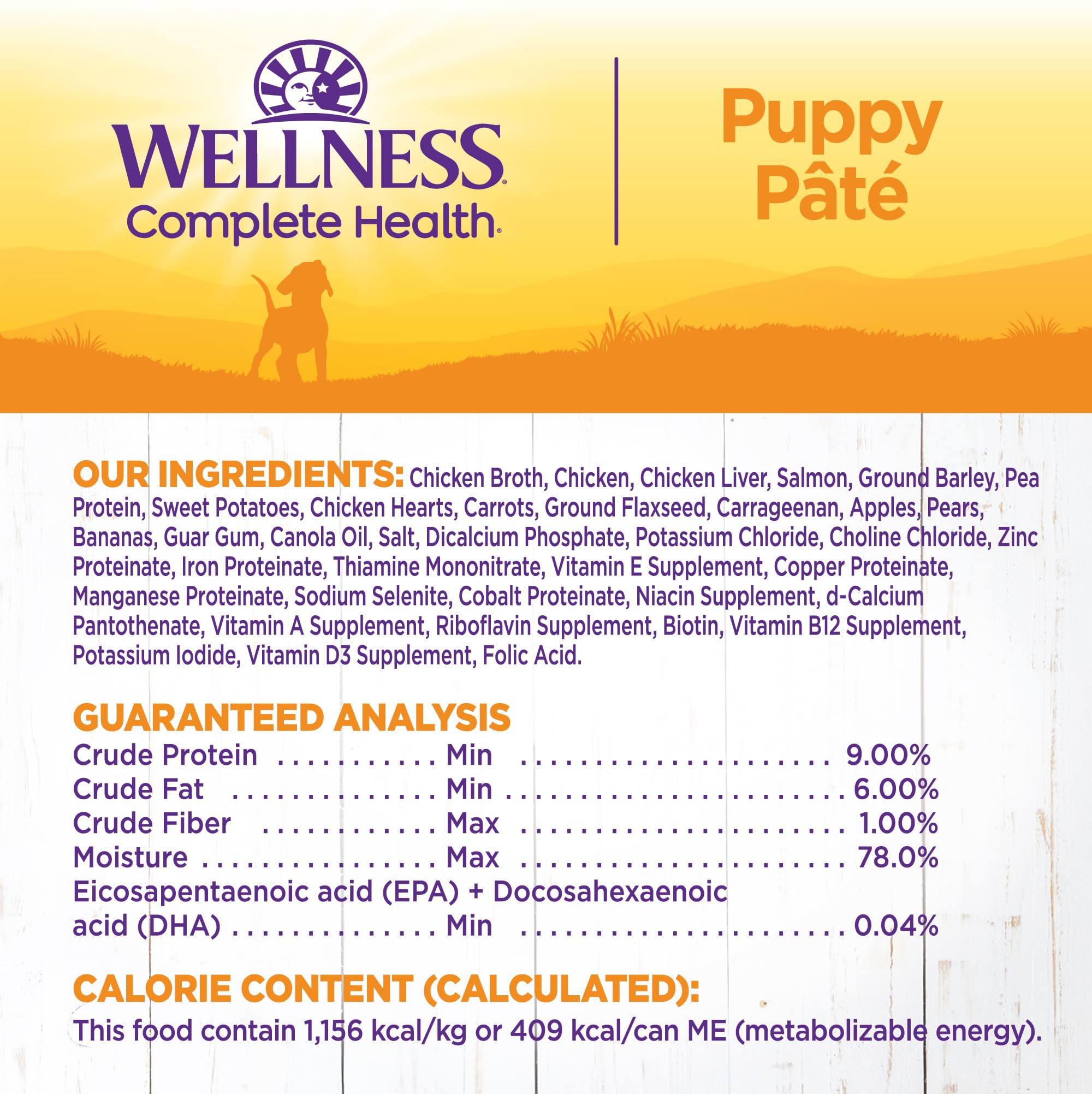 Wellness Complete Health Pate Puppy portion demonstrates smooth pate texture
