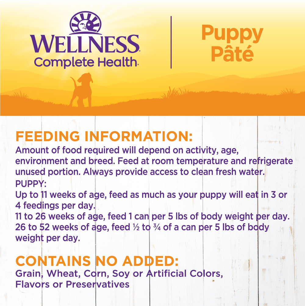 Wellness Complete Health Pate Puppy pack display of 12 cans