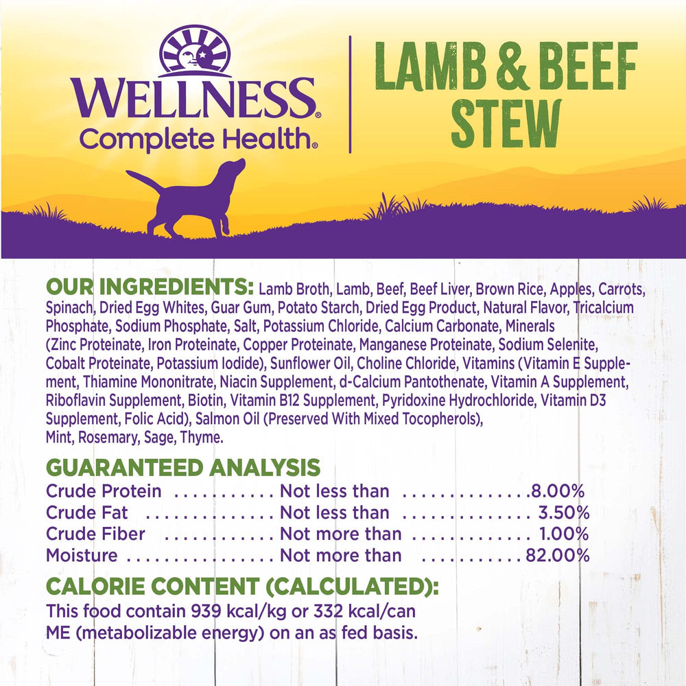 Wellness Complete Health Stew ingredients with brown rice and apples illustration