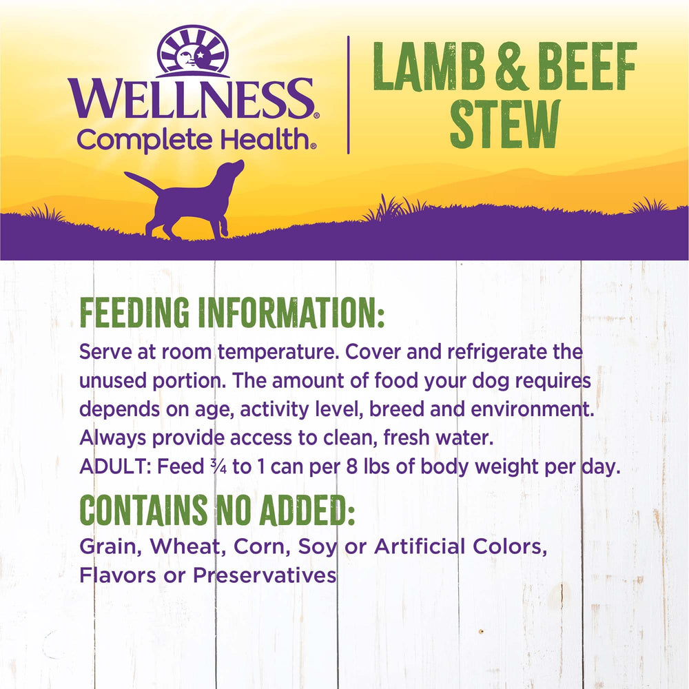 Wellness Complete Health Stew pack of 12 cans stacked for convenience
