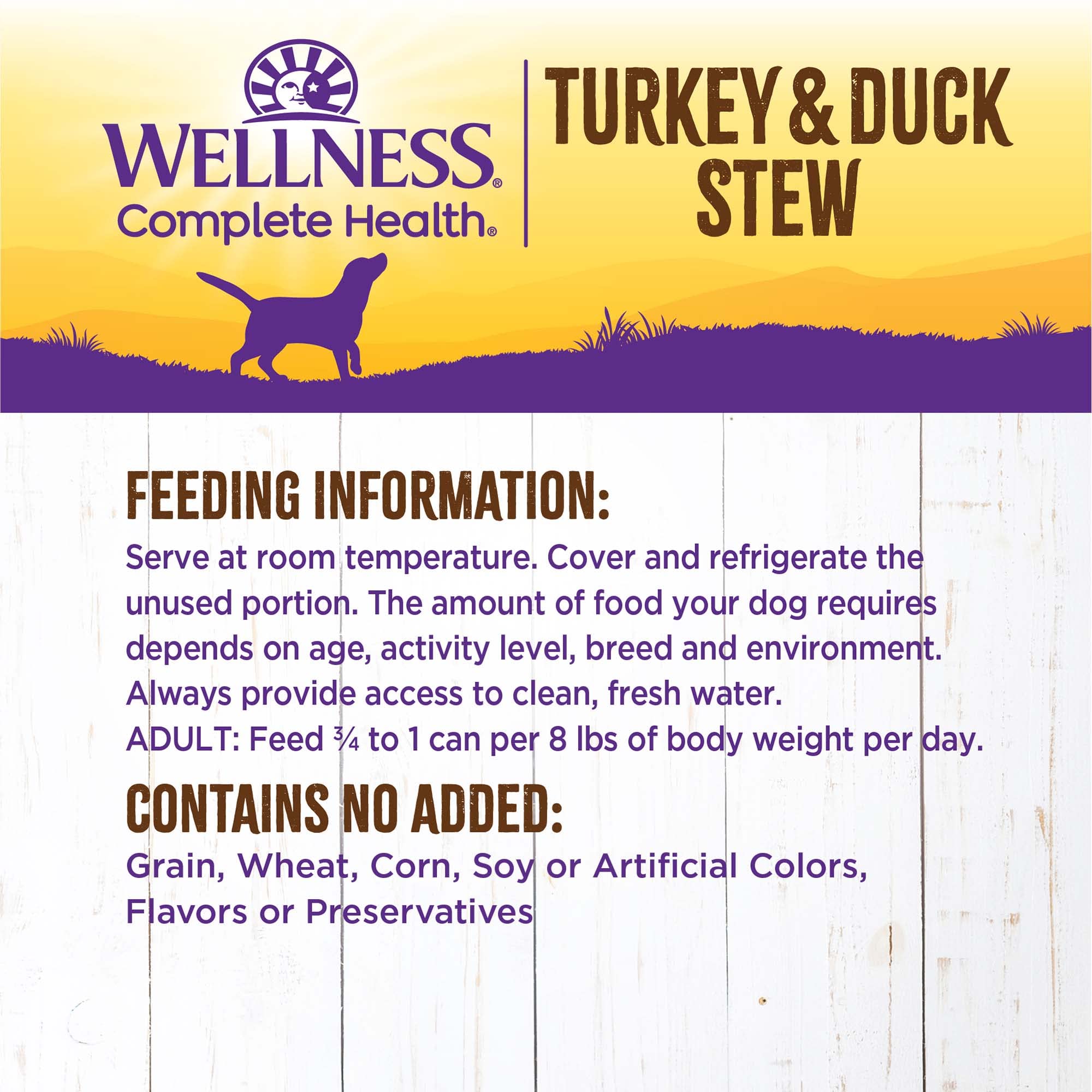 Box showing Wellness Complete Health Stew 12-can pack for regular meals.